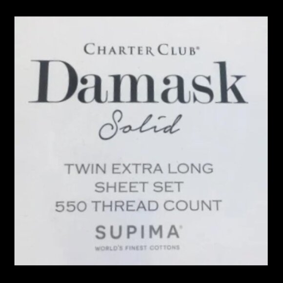 new PURPLE Charter Club 550 TC Cotton TWIN XL Sheet Set fits 17" deep mattresses - Picture 1 of 10